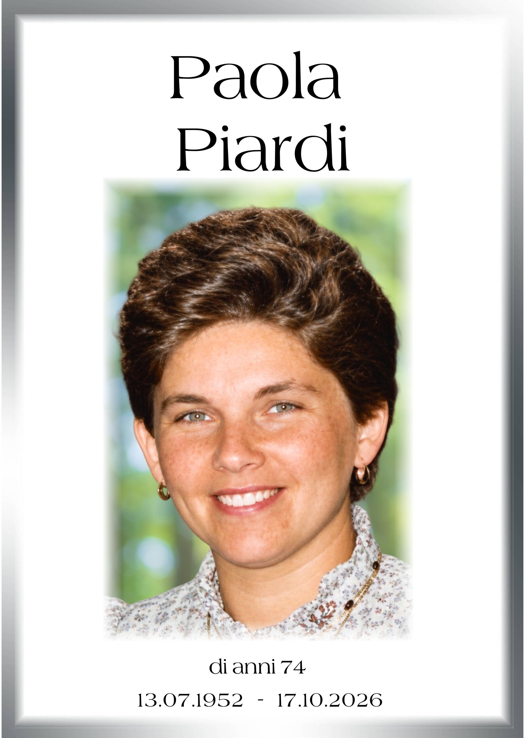 Necrologio Paola Piardi